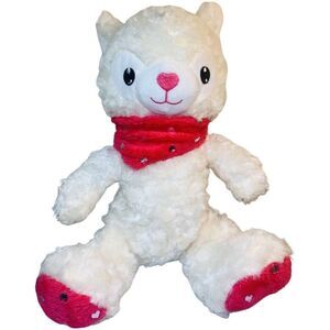 Midwood Cream Llama Aplaca Soft Plush Pink Valentine Heart Stuffed Animal 13"